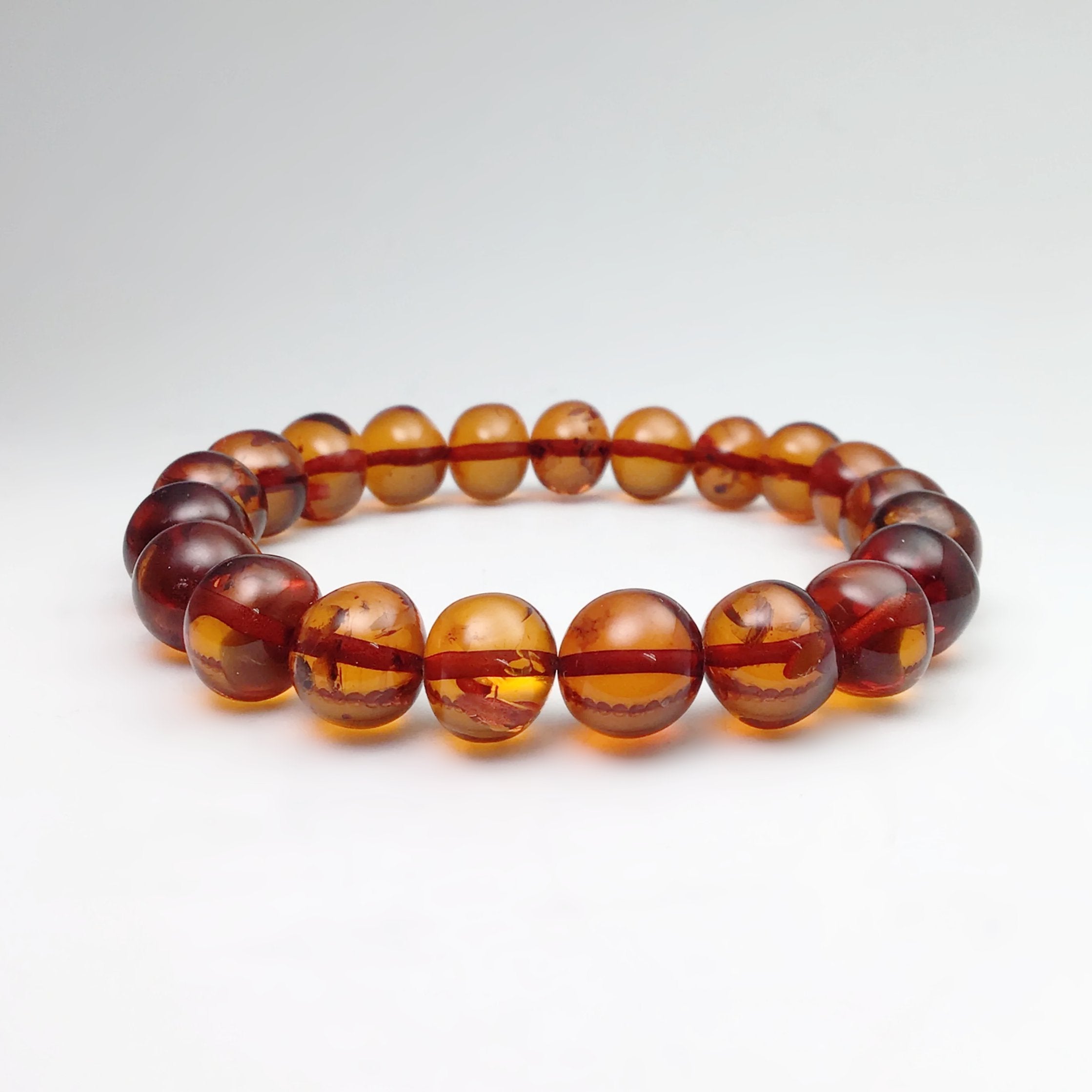 Cognac Amber Beaded Bracelet