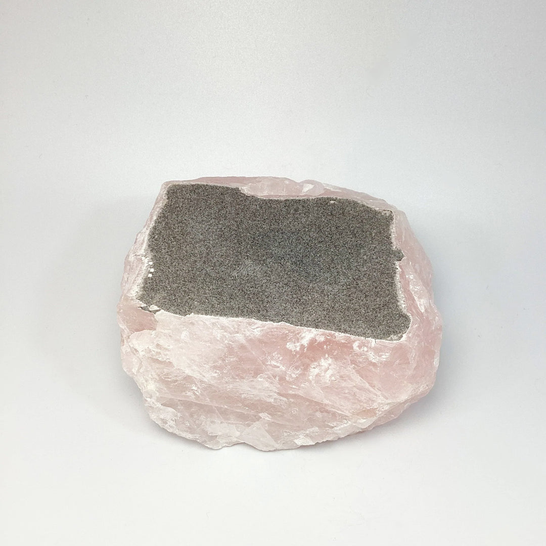 Raw Rose Quartz Candle Holder