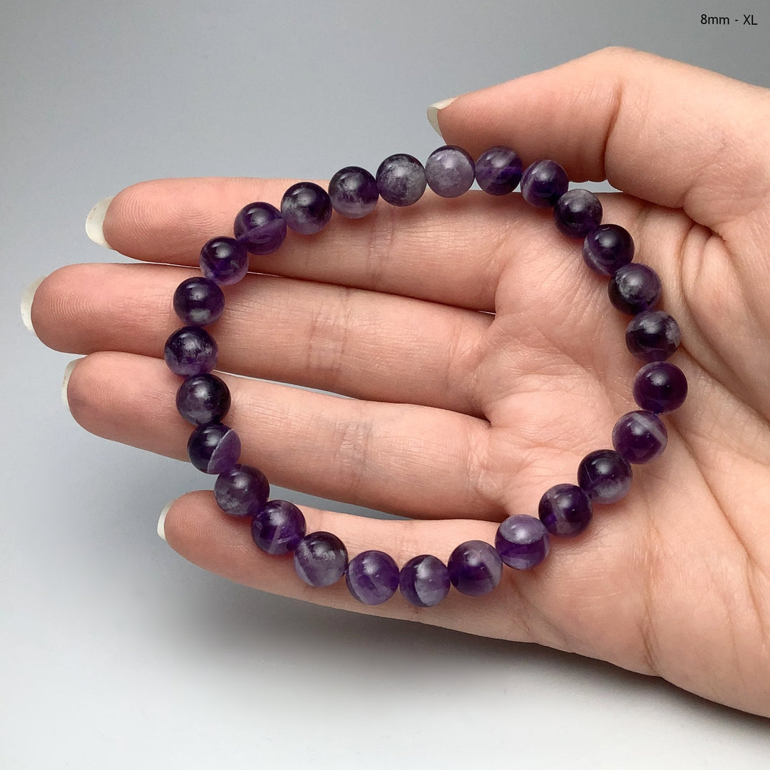 Chevron Amethyst Beaded Bracelet