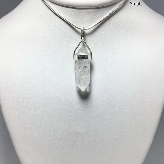 Quartz with Inclusions Double Terminated Point Pendant