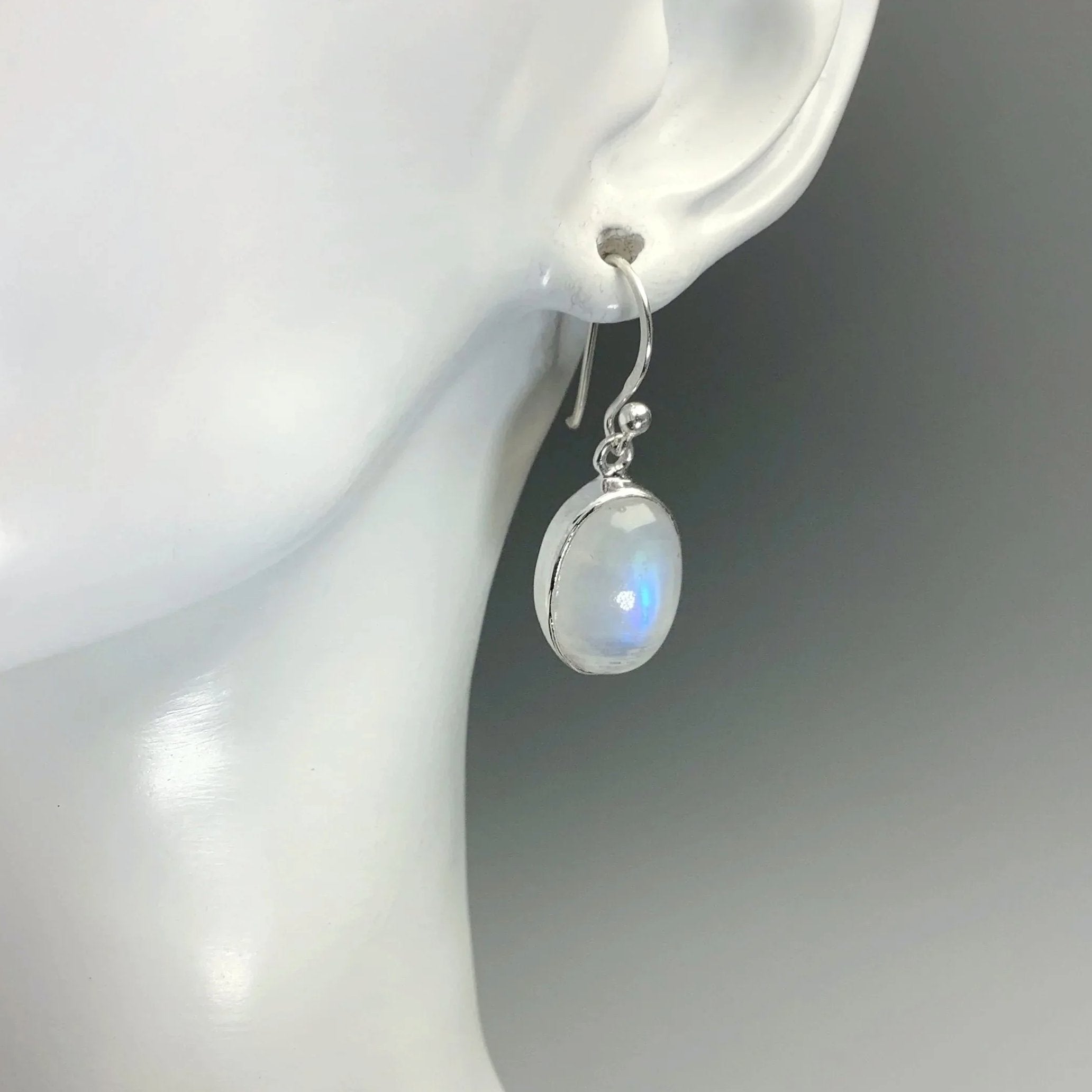 Rainbow Moonstone Dangle Earrings