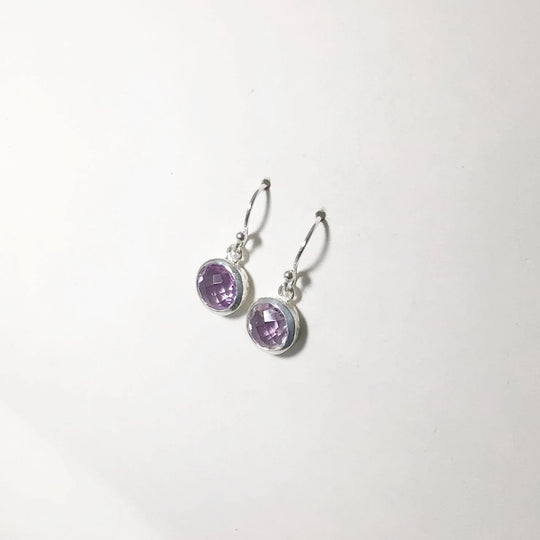 Amethyst Faceted Dangle Earrings