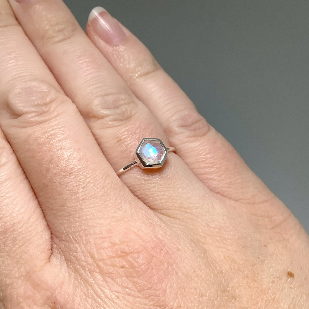 Rainbow Moonstone Ring