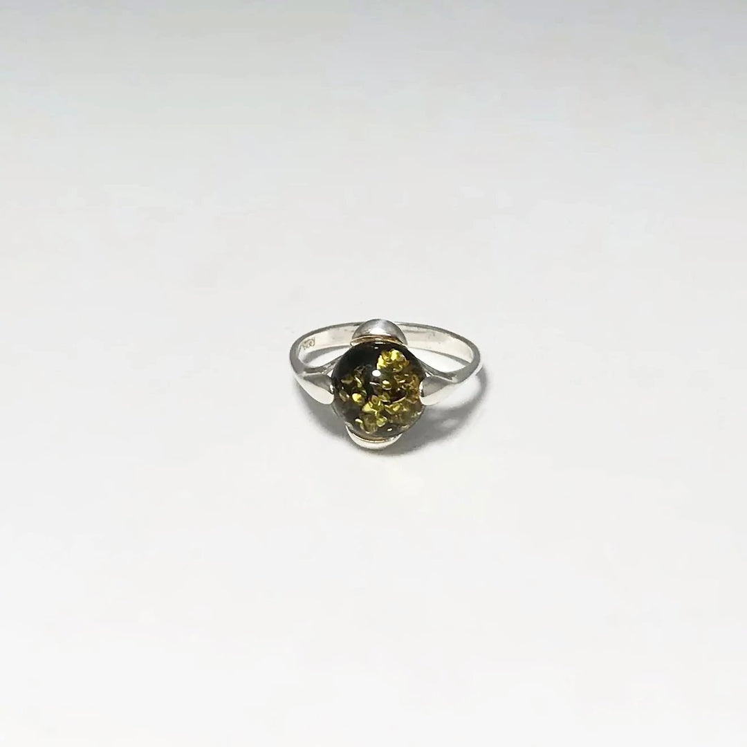 Green Amber Ring