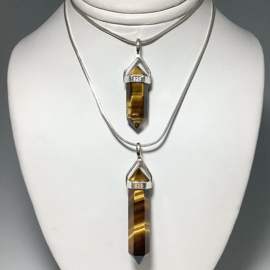 Gold Tiger Eye Double Terminated Point Pendant