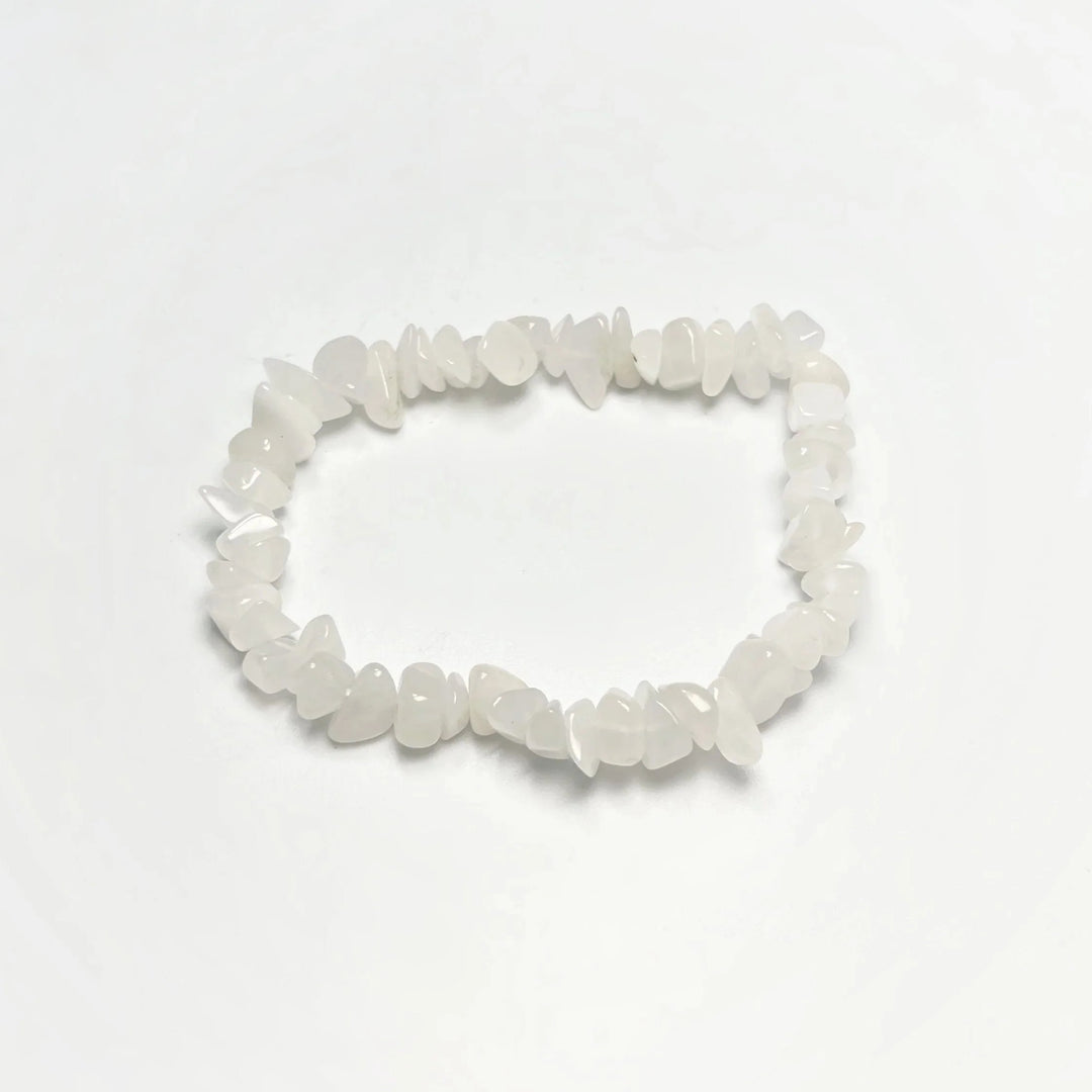 Milky Jade Chunky Chip Beaded Bracelet