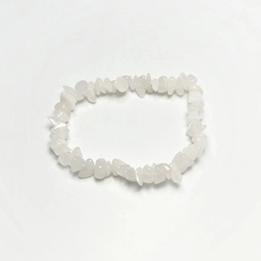 Milky Jade Chunky Chip Beaded Bracelet