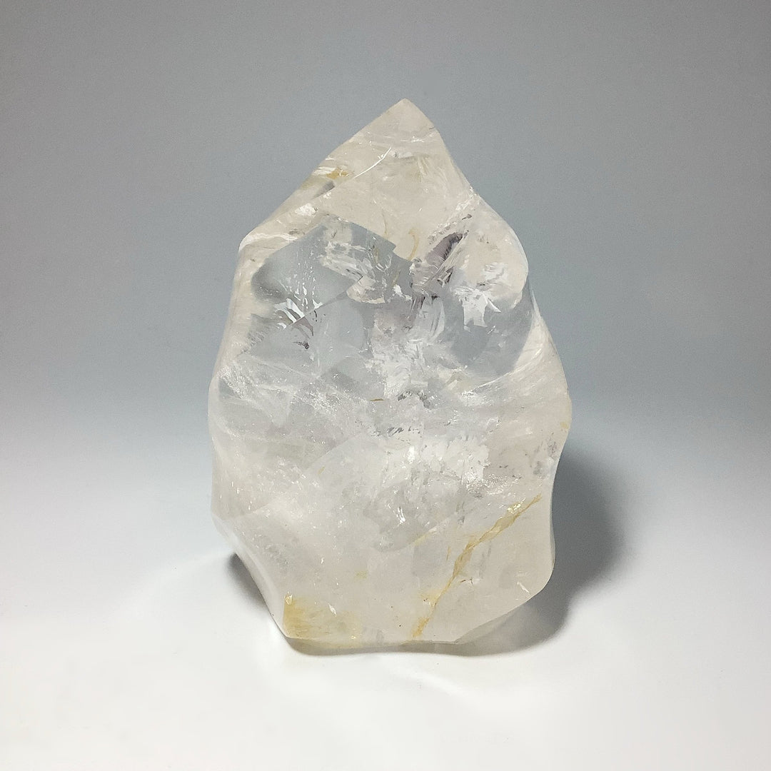 Carved Quartz with Hematoid Inclusions Flame