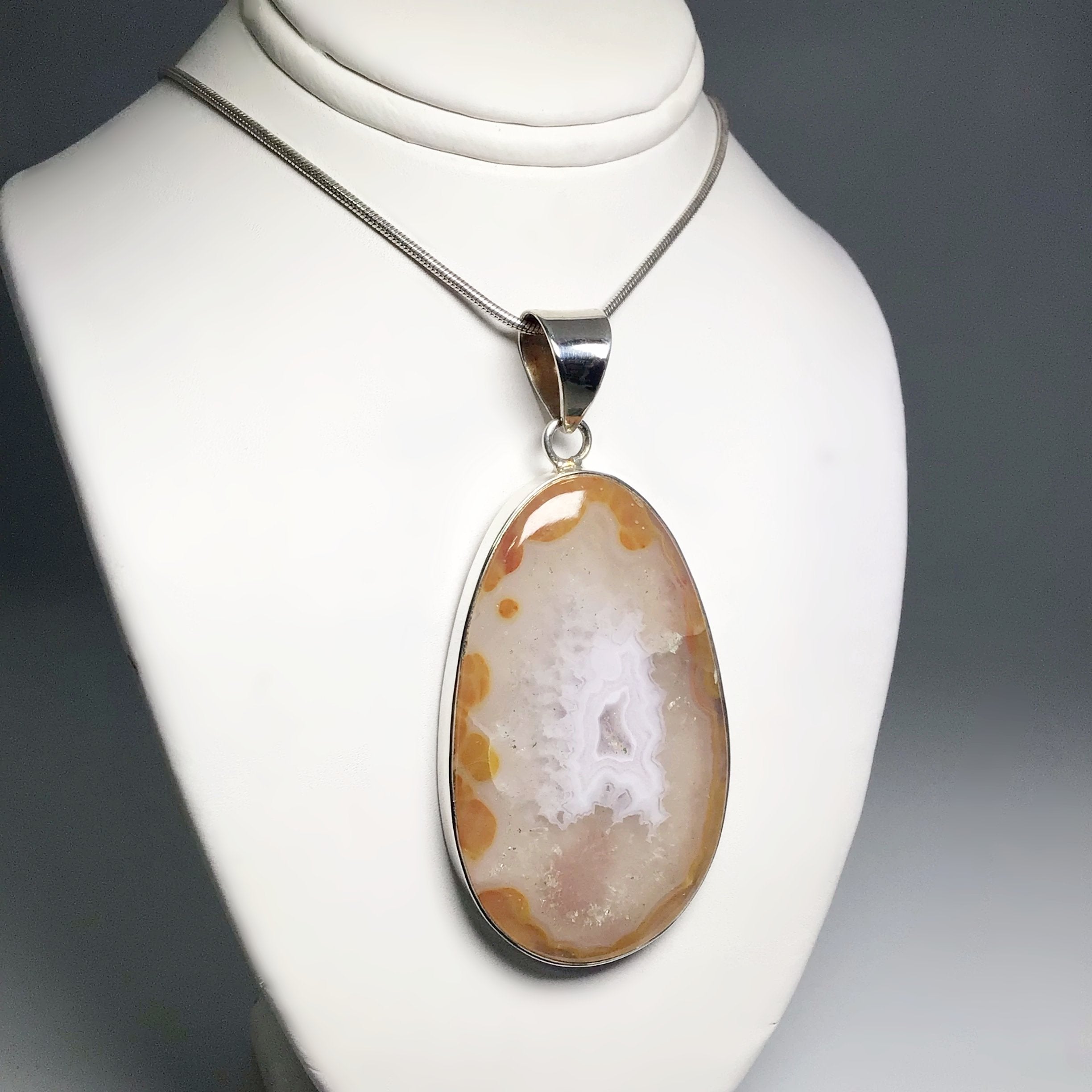 Polka Dot Agate Pendant (no store chain)