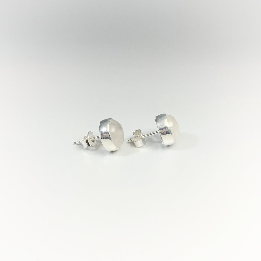 Rainbow Moonstone Stud Earrings