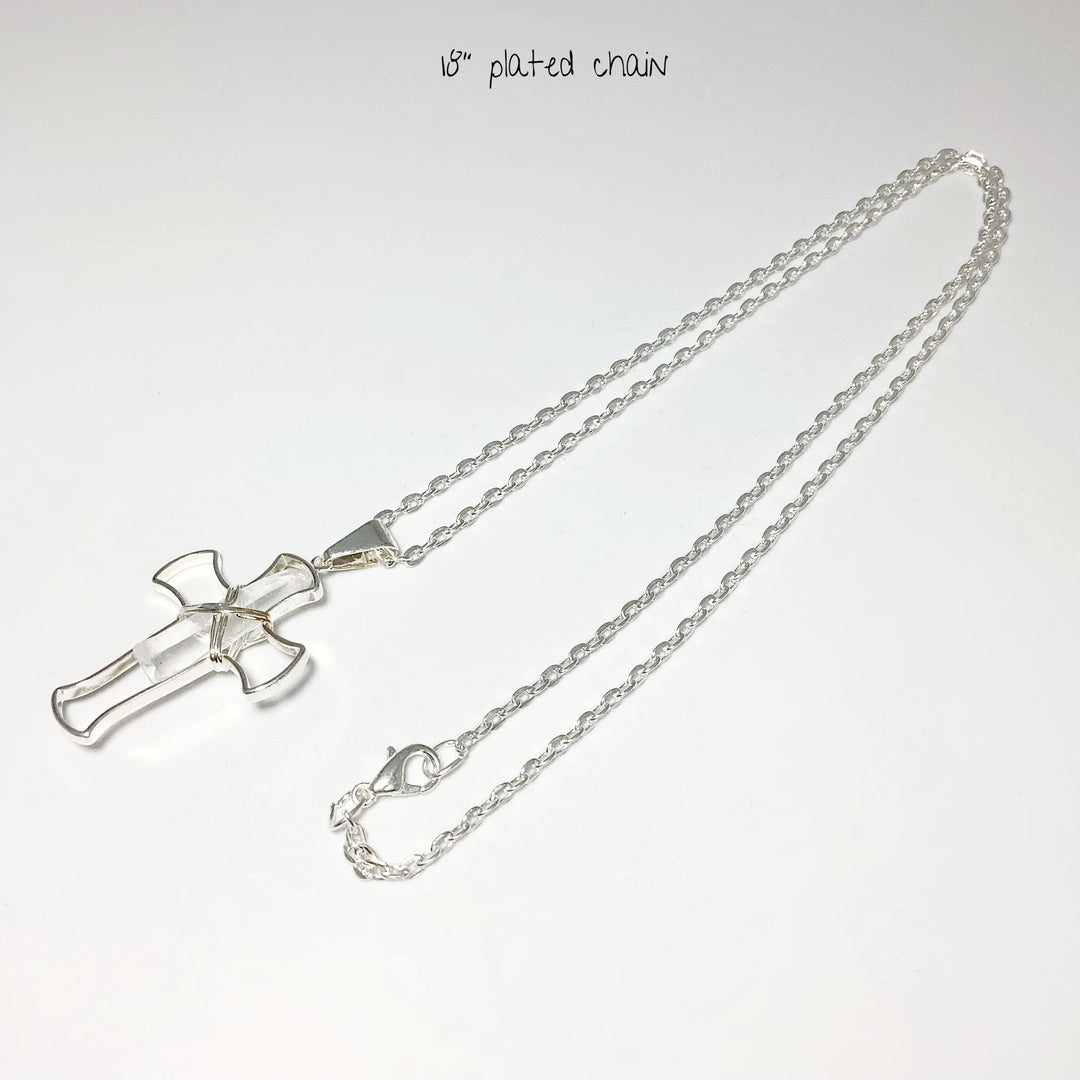 Quartz Cross Necklace