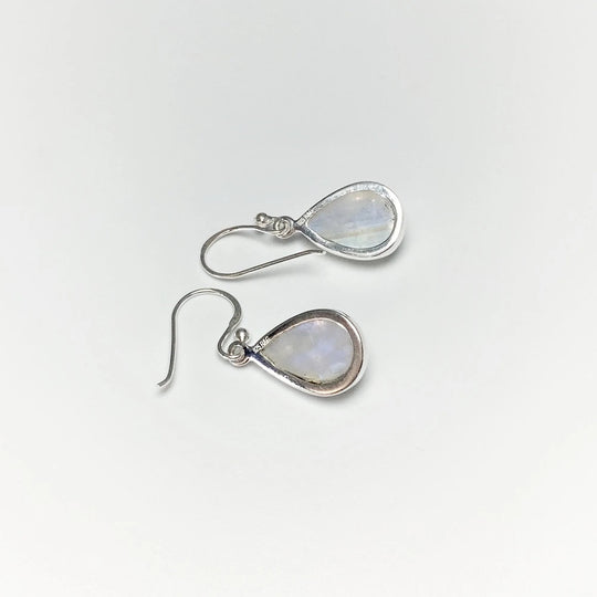 Rainbow Moonstone Dangle Earrings