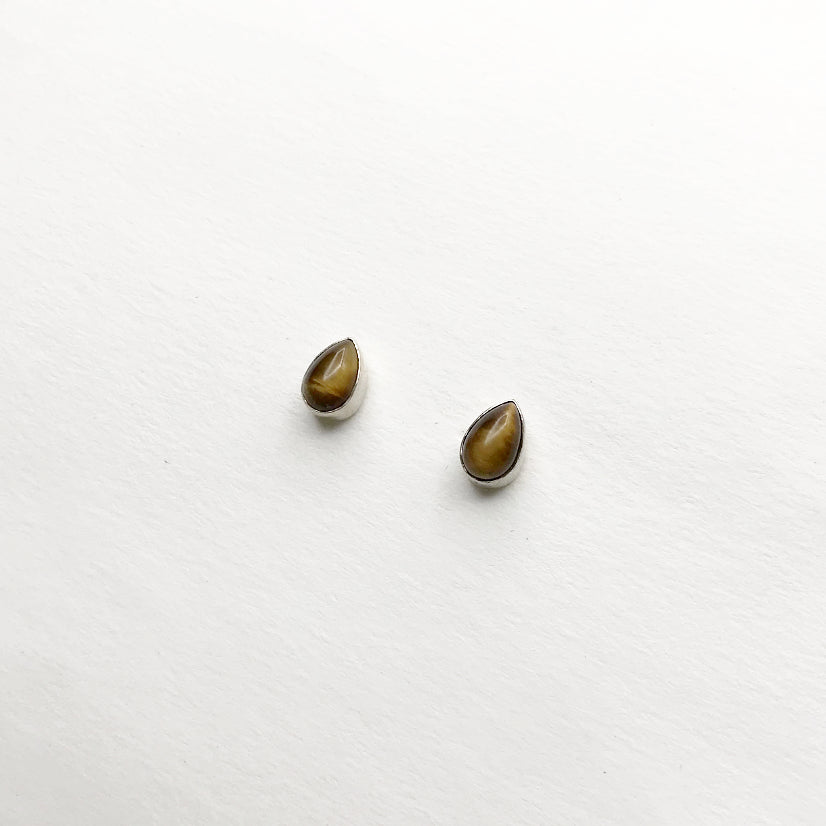 Tiger Eye Stud Earrings