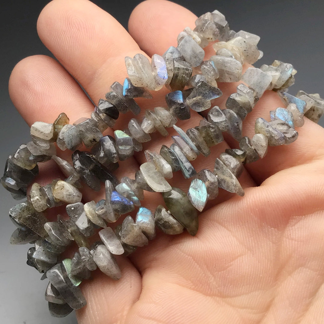 Labradorite Chip Beaded Bracelet