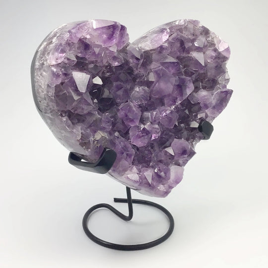 Amethyst Druze Cluster Heart On Stand