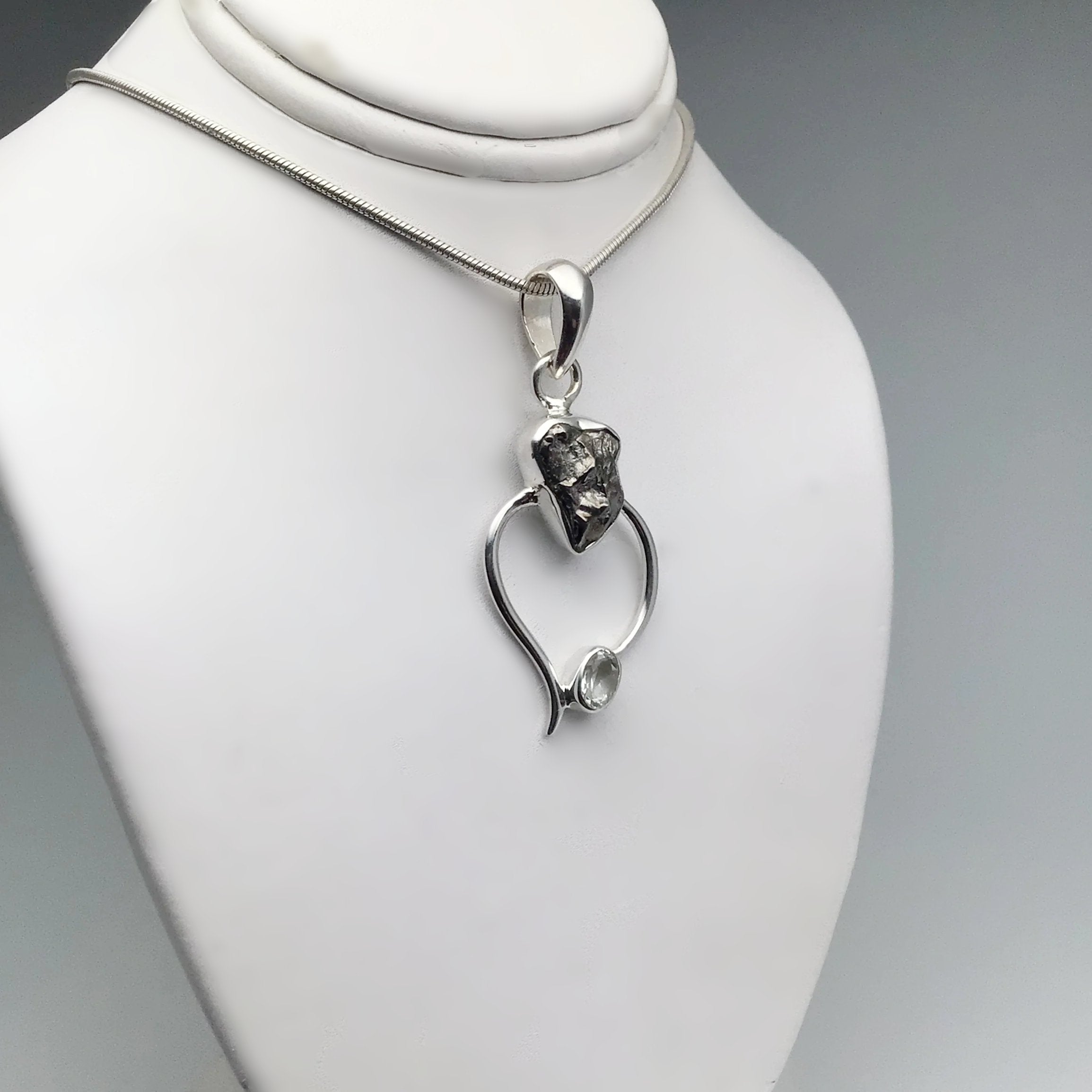 Campo Del Cielo Meteorite and Green Amethyst Pendant