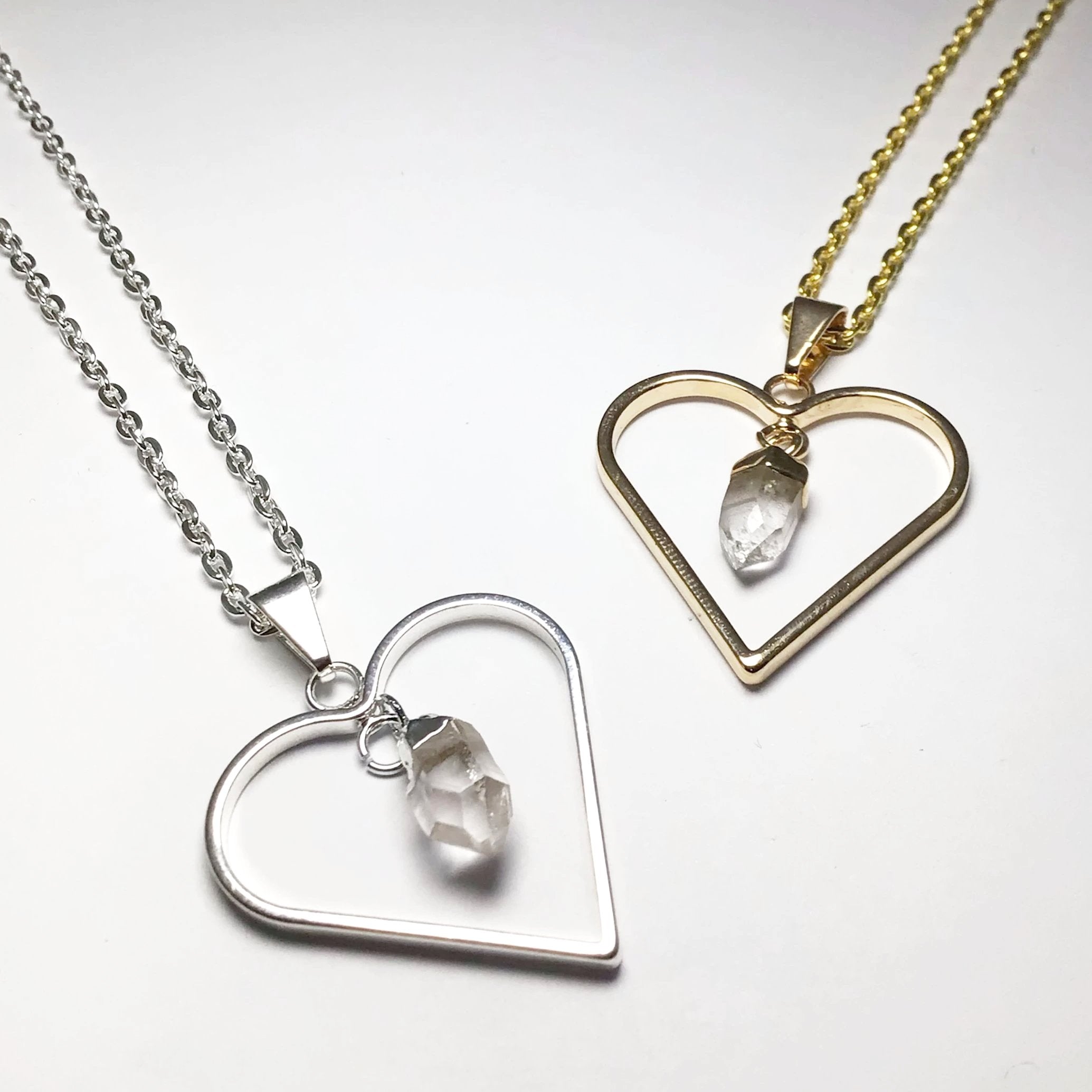 Heart Necklace with Quartz