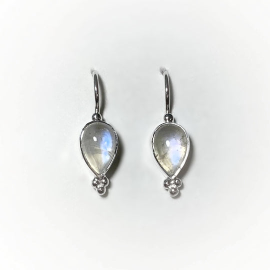 Rainbow Moonstone Dangle Earrings