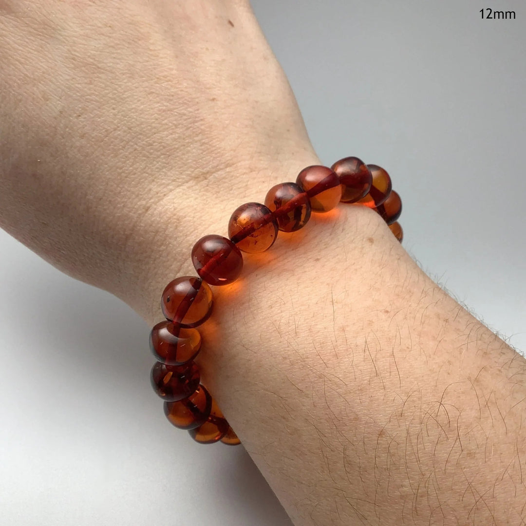 Cognac Amber Beaded Bracelet