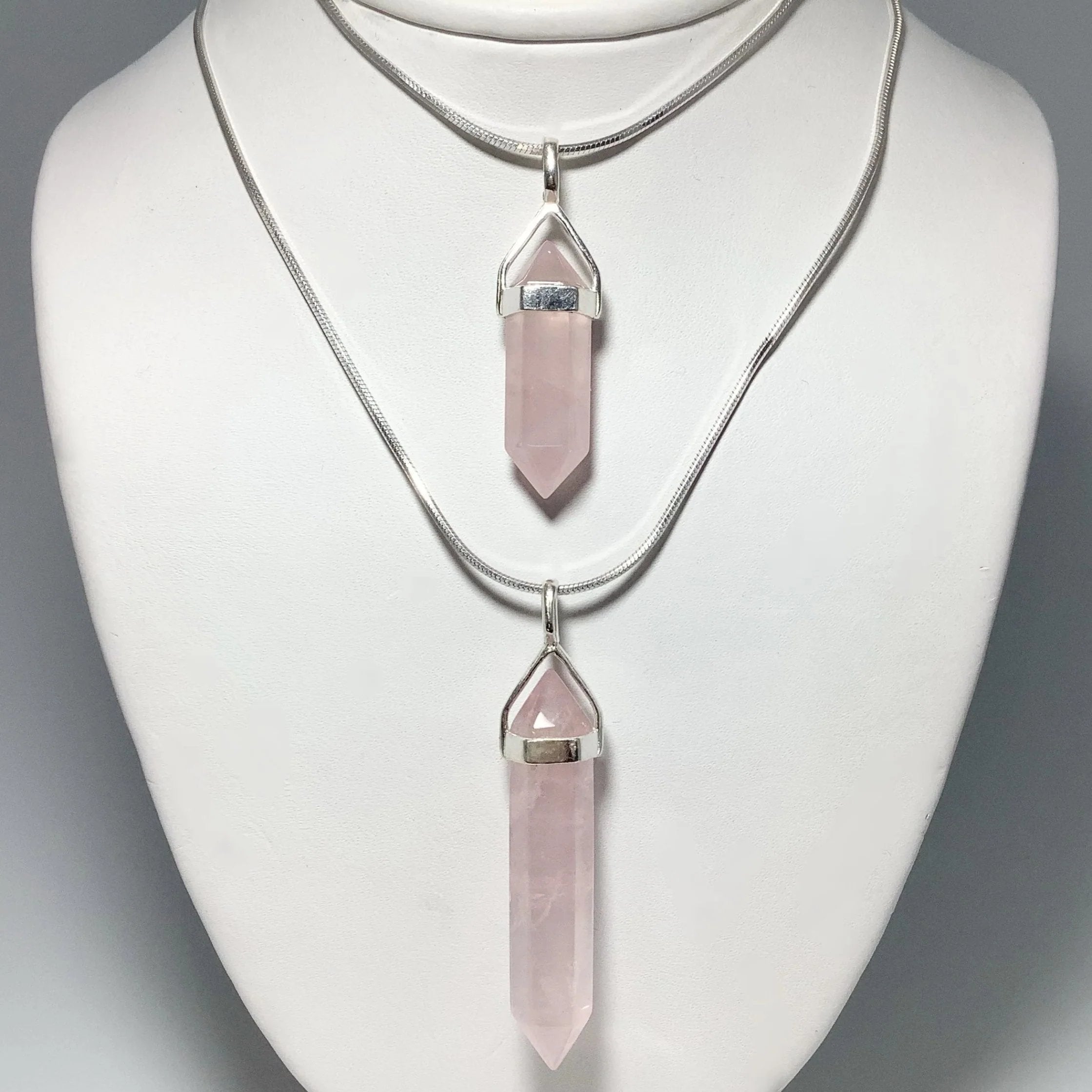 Rose Quartz Double Terminated Point Pendant