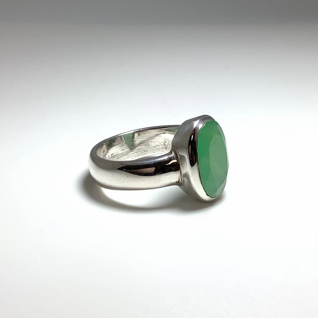 Faceted Chrysoprase Ring