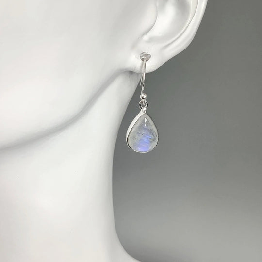 Rainbow Moonstone Dangle Earrings