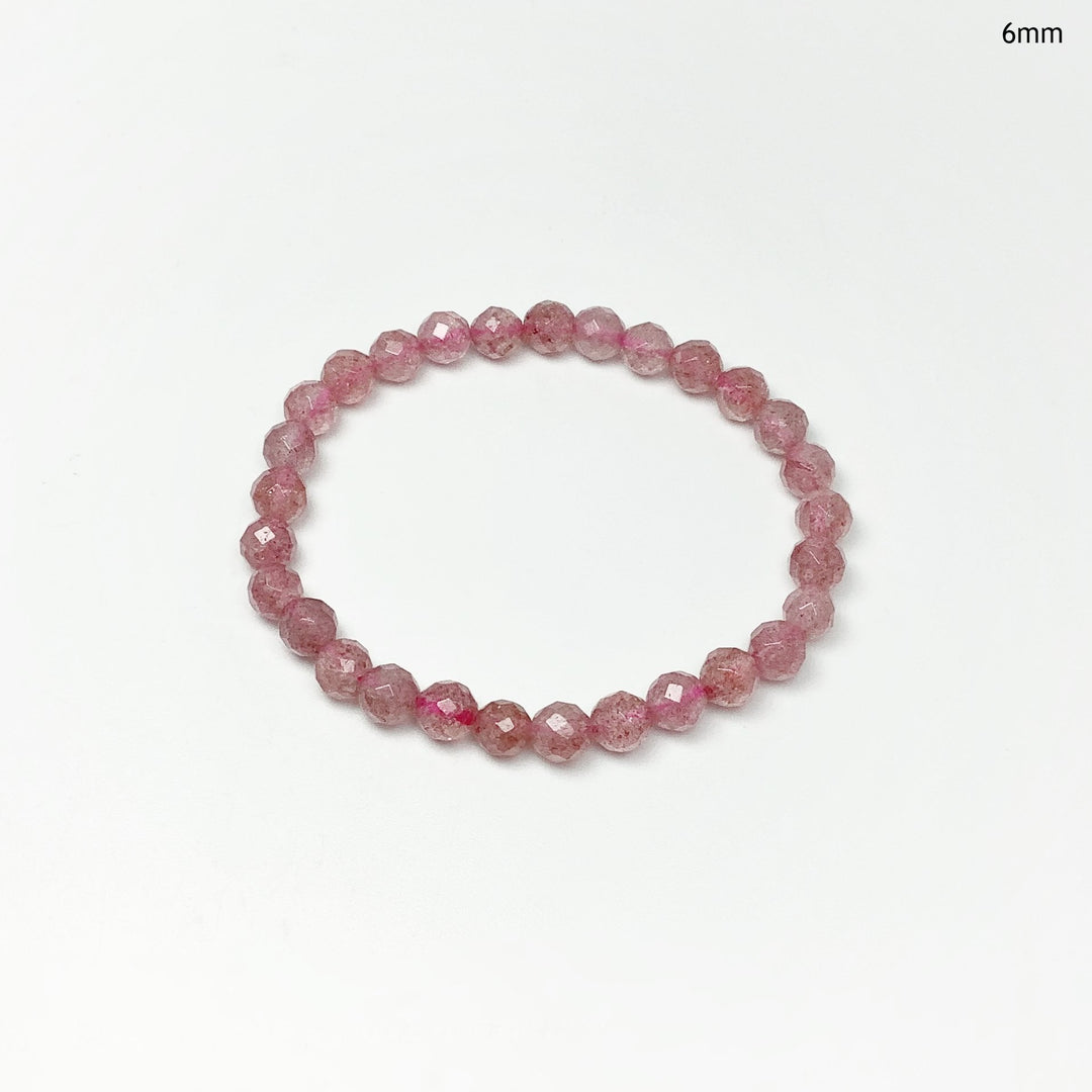 Strawberry Quartz Faceted Beaded Bracelet