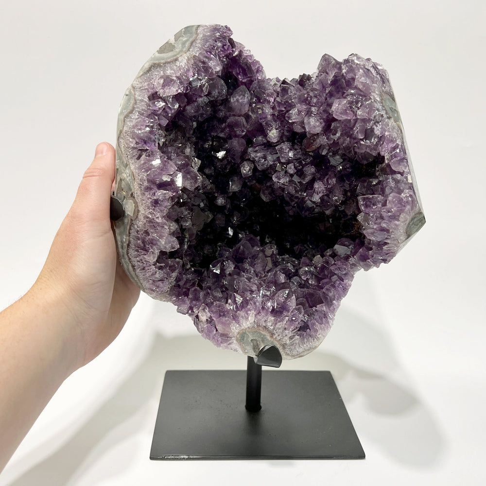 Large Amethyst Druze Cluster on Display Stand