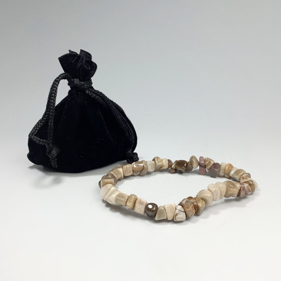 Petrified Wood Chip Beaded Bracelet