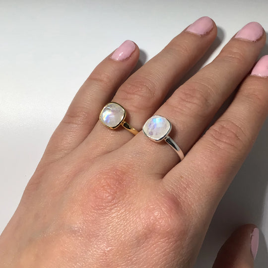 Rainbow Moonstone Ring