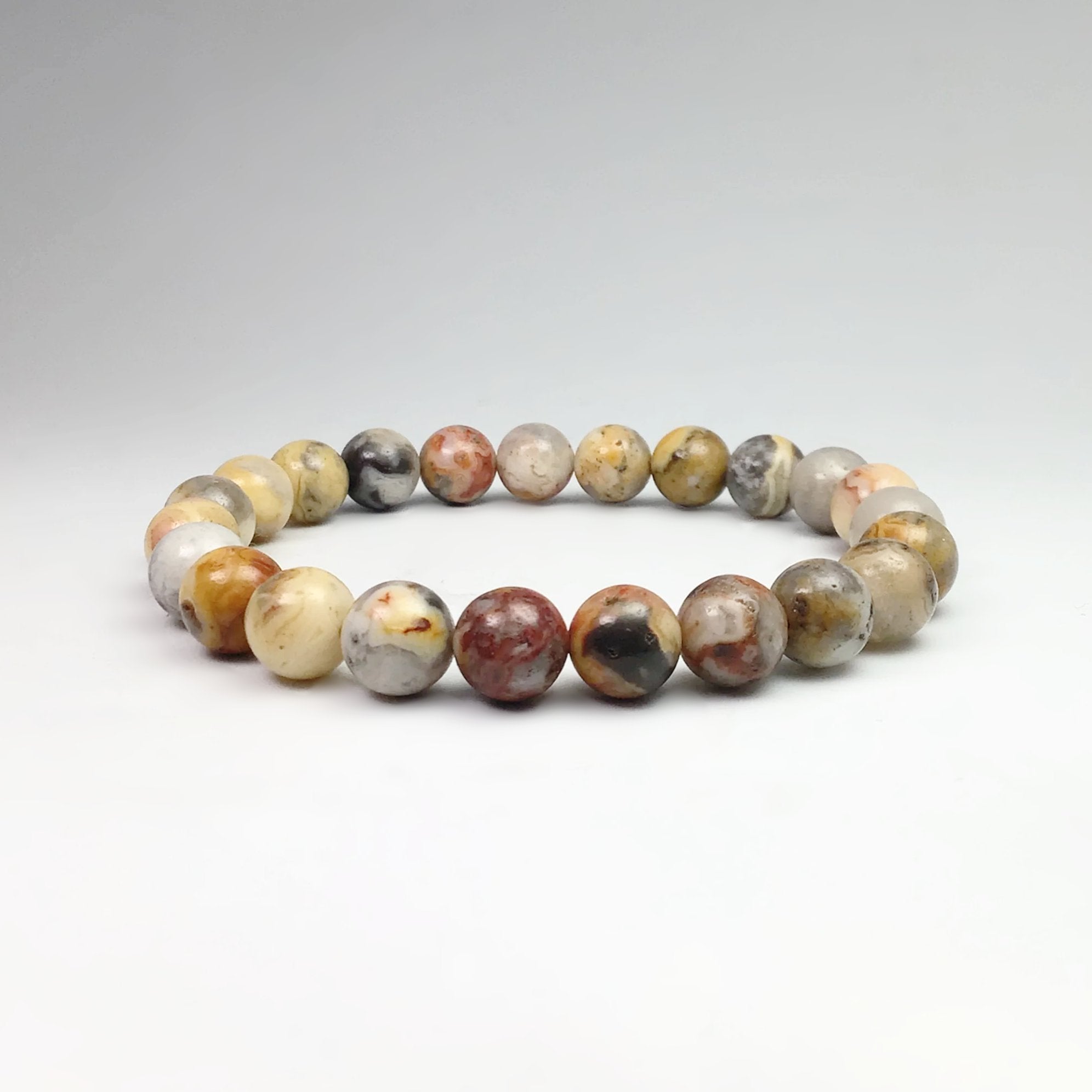 Natural Crazy Lace Agate Beaded Bracelet