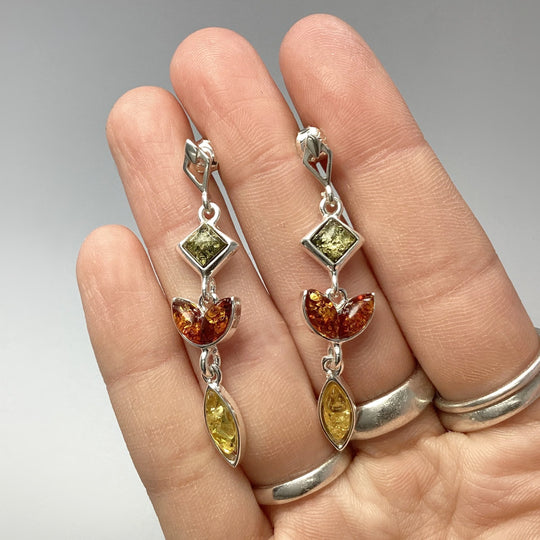 Mixed Amber Stud Earrings