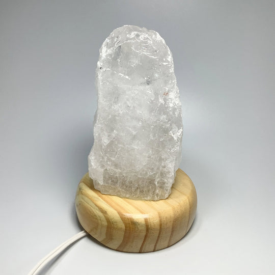 Quartz Lamp with Wooden Base