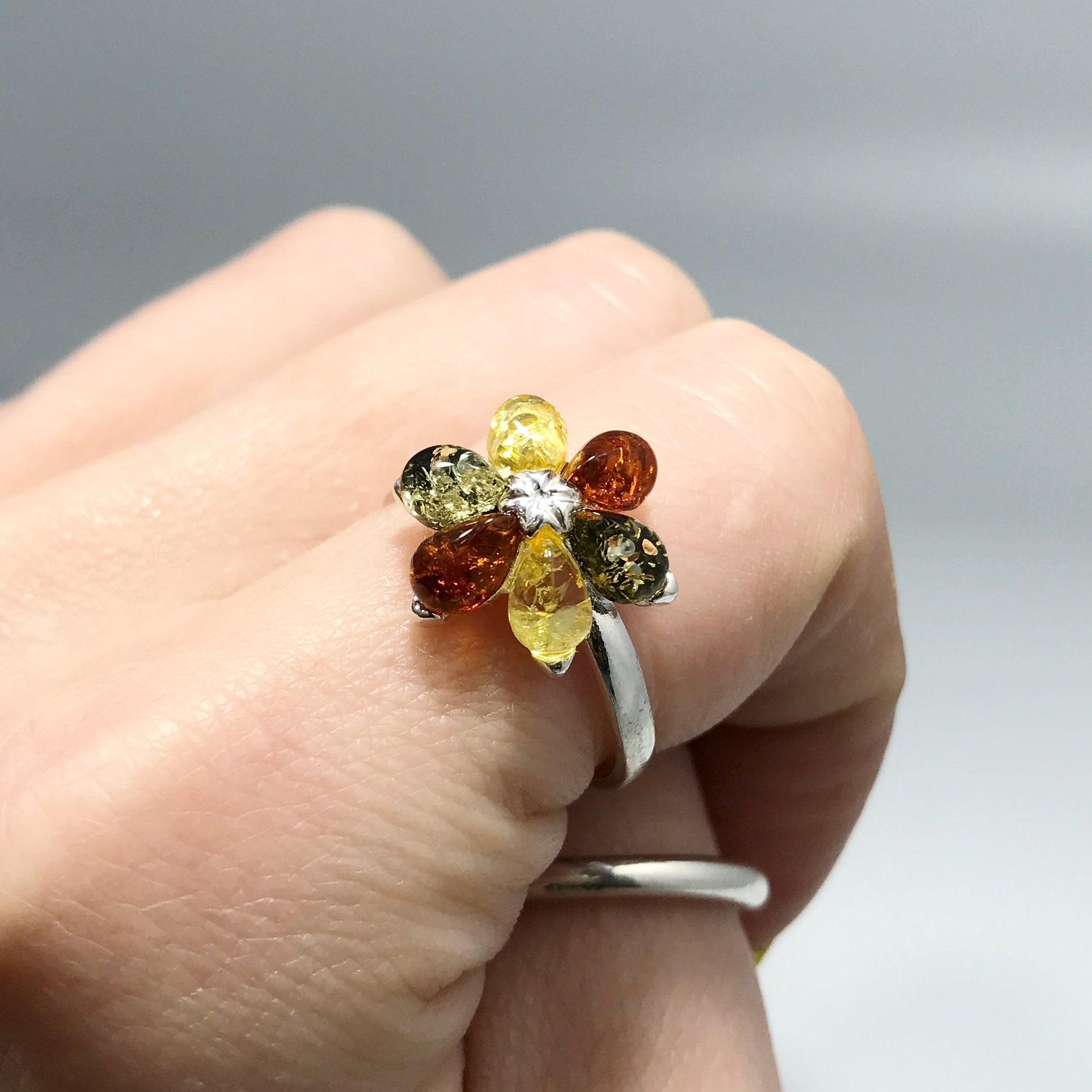 Mixed Amber Ring