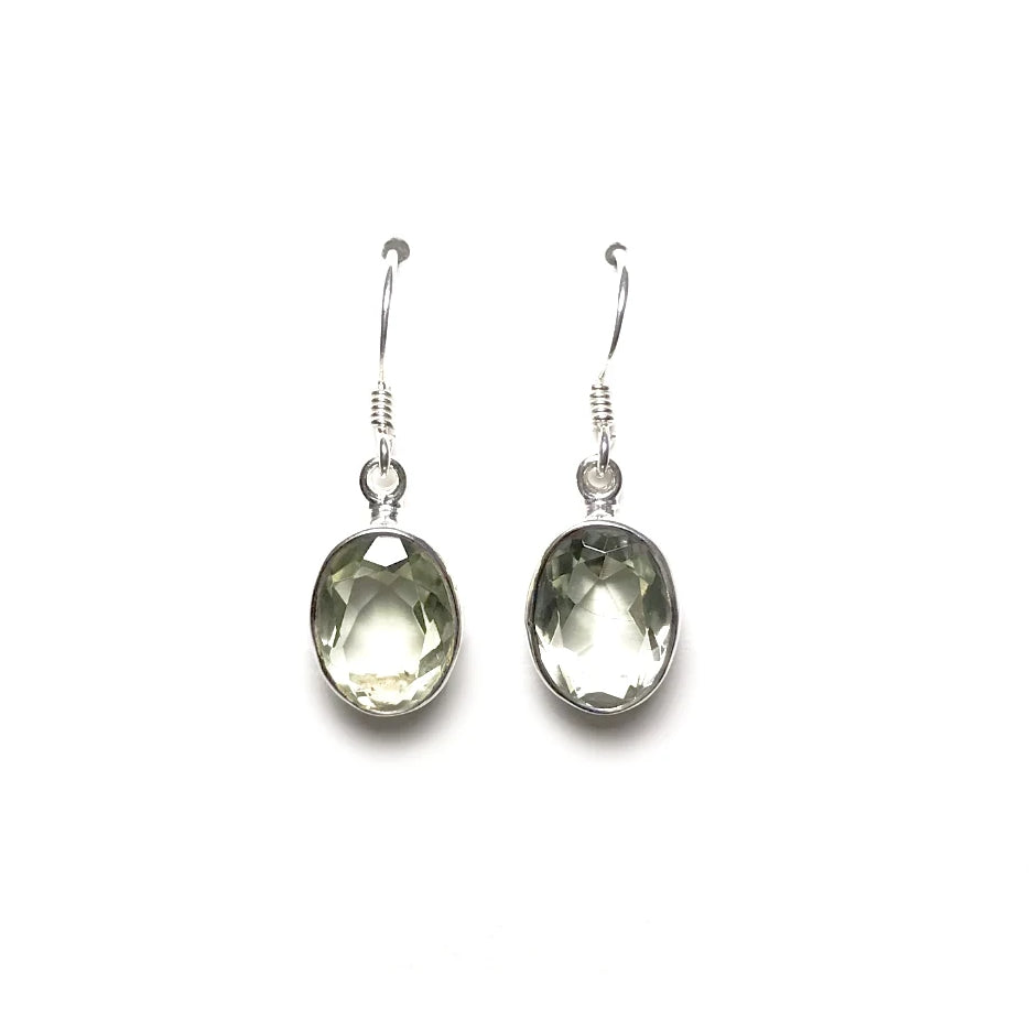 Green Amethyst Dangle Earrings