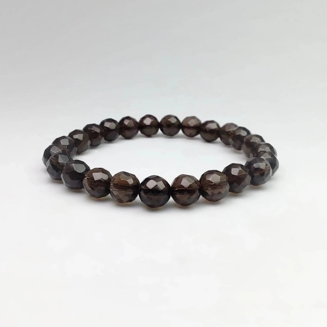 Smoky Quartz Faceted Beaded Bracelet