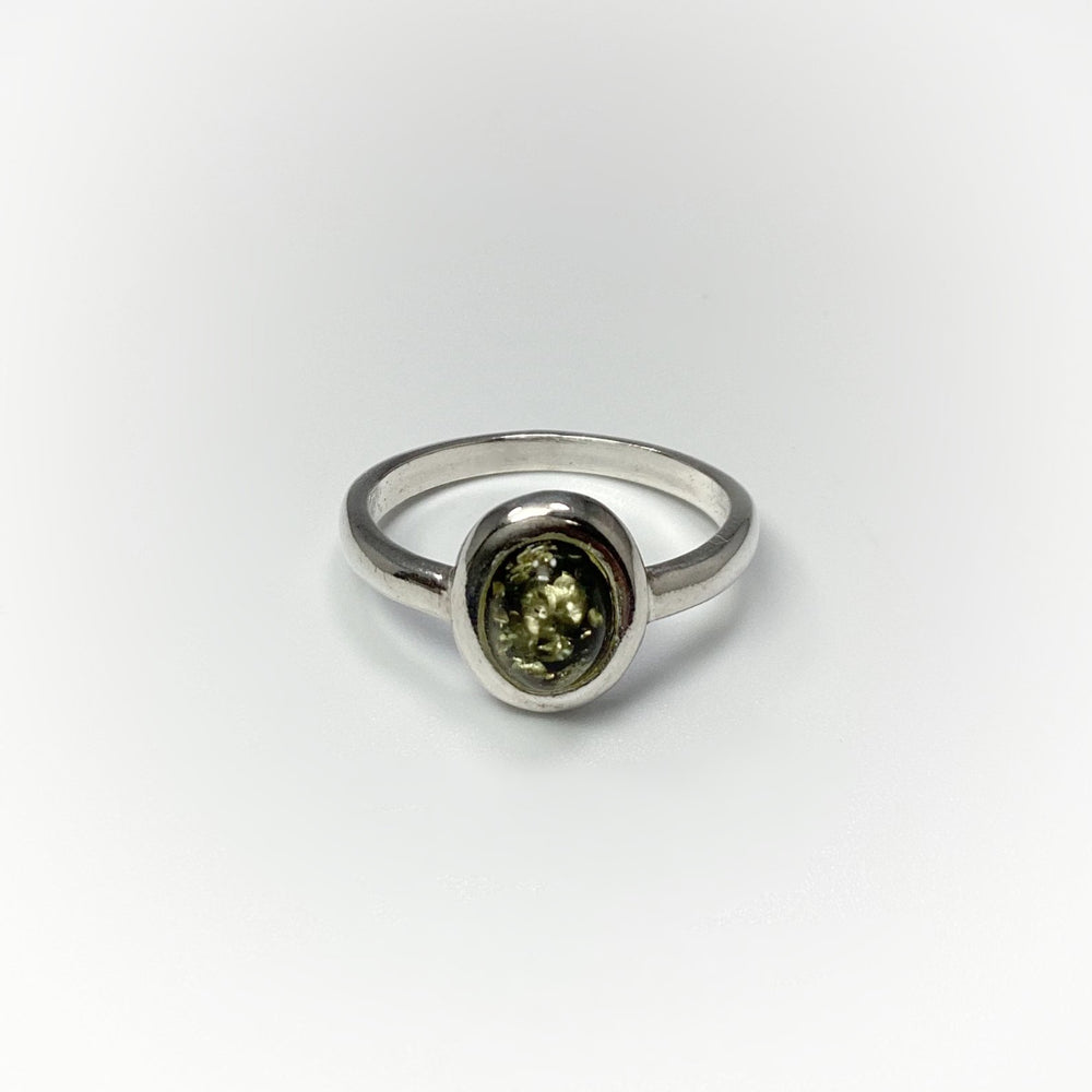 Green Amber Ring