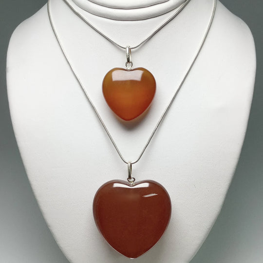 Carnelian Agate Heart Pendant