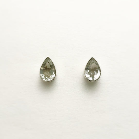 Green Amethyst Stud Earrings