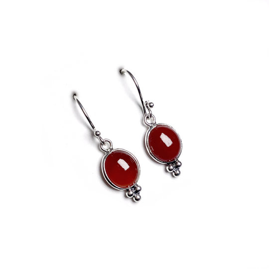 Carnelian Agate Dangle Earrings