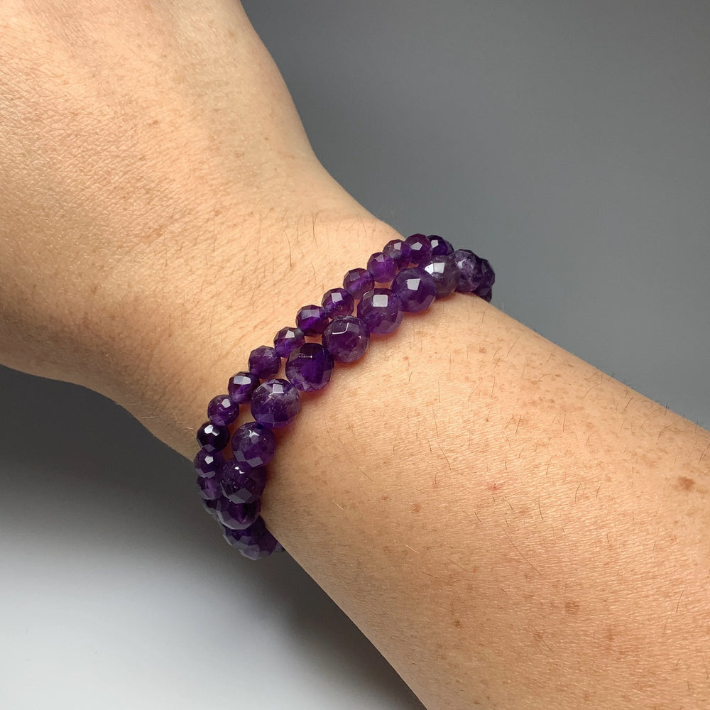 Amethyst Faceted Beaded Bracelet