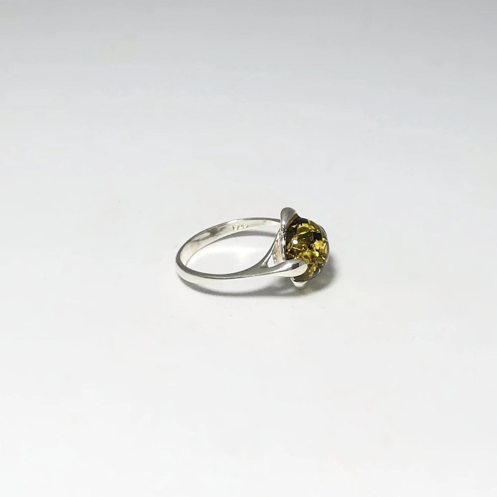 Green Amber Ring