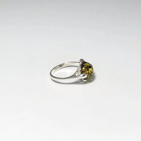 Green Amber Ring