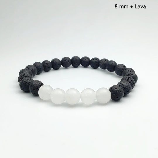 Milky Jade Beaded Bracelet