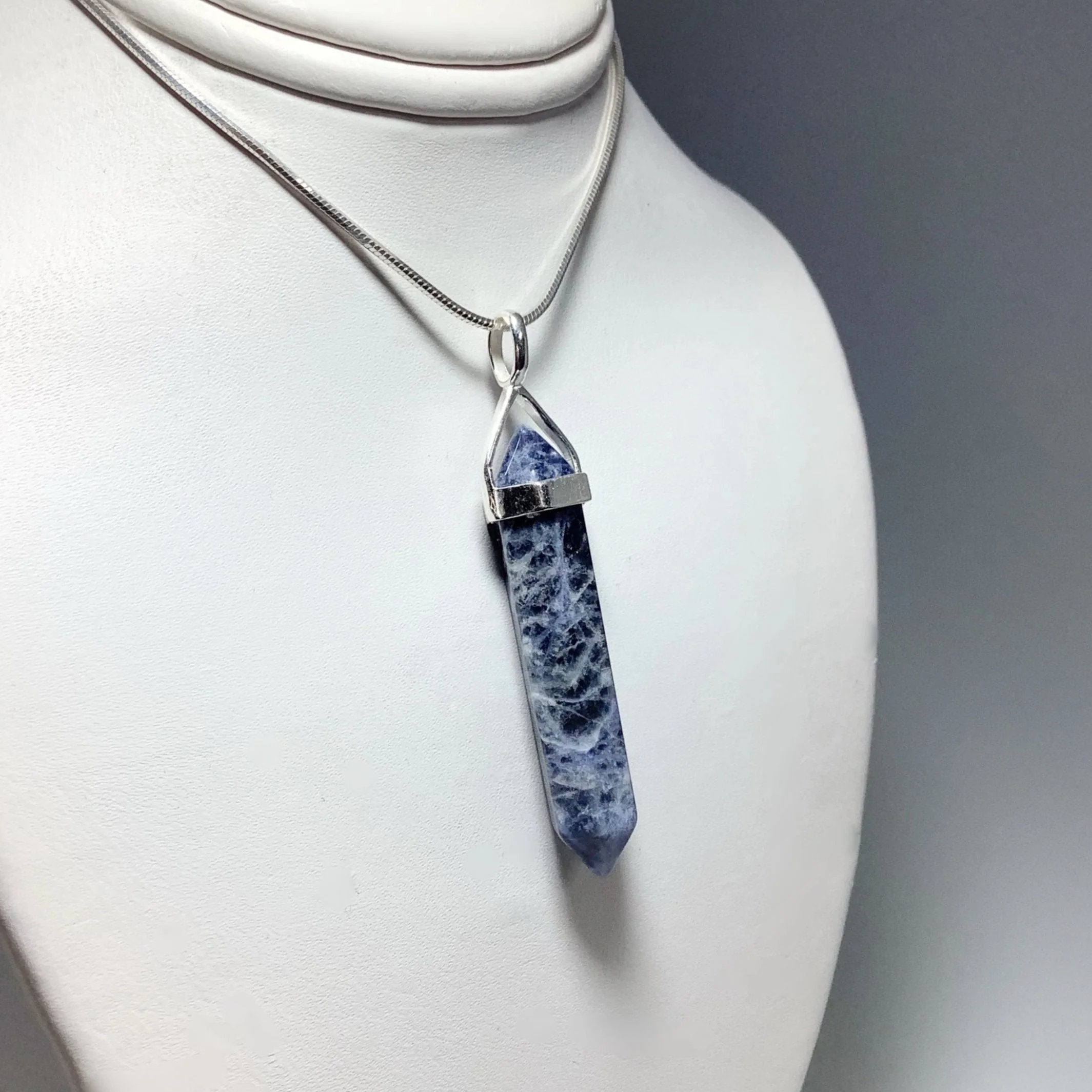 Sodalite Double Terminated Point Pendant