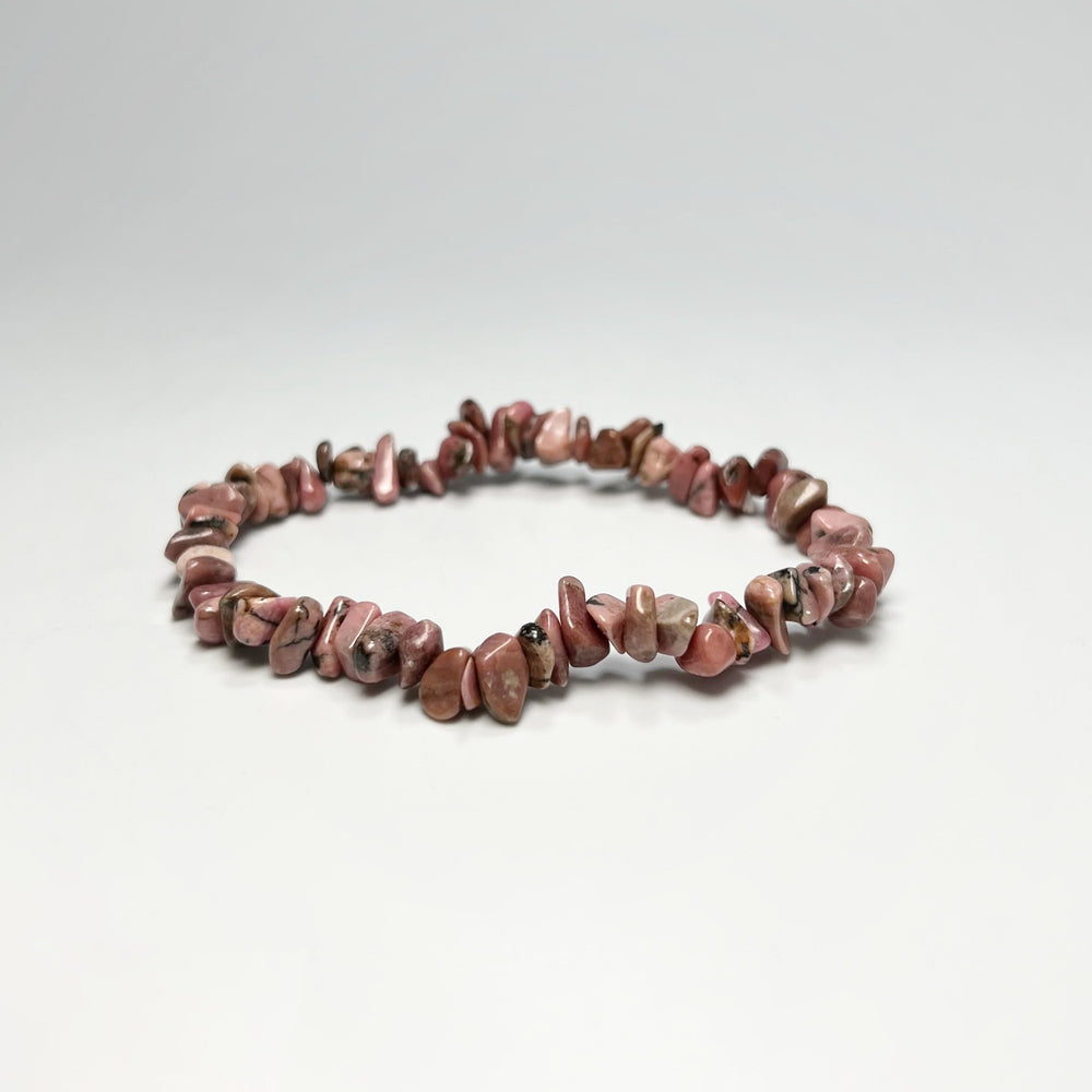 Rhodonite Chip Beaded Bracelet