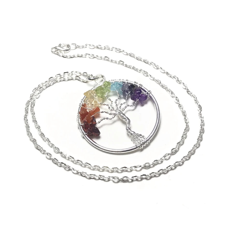 Tree of Life Necklace with Chakra Beads