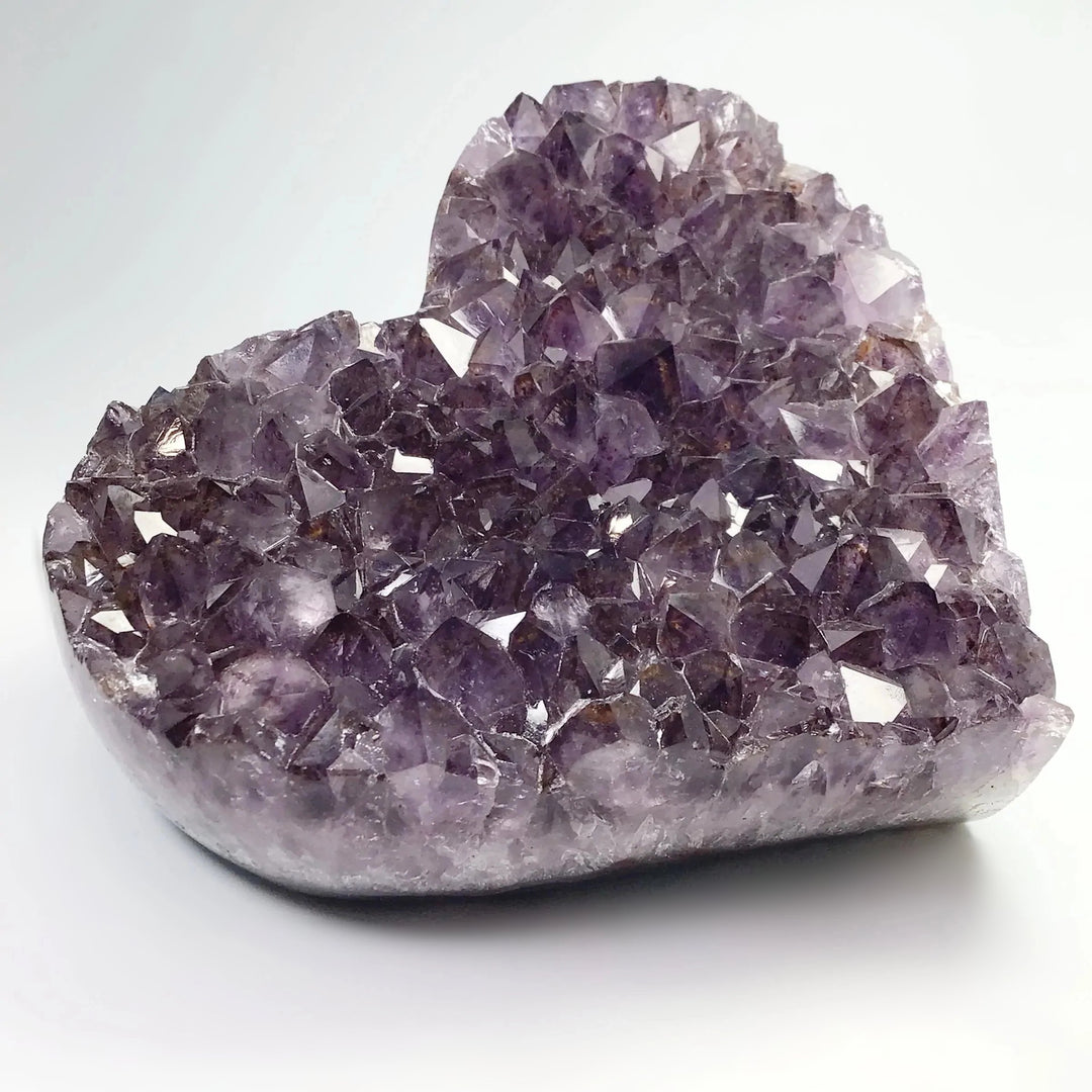 Amethyst Druze Cluster Heart On Stand