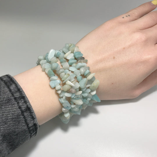 Amazonite Chip Beaded Bracelet