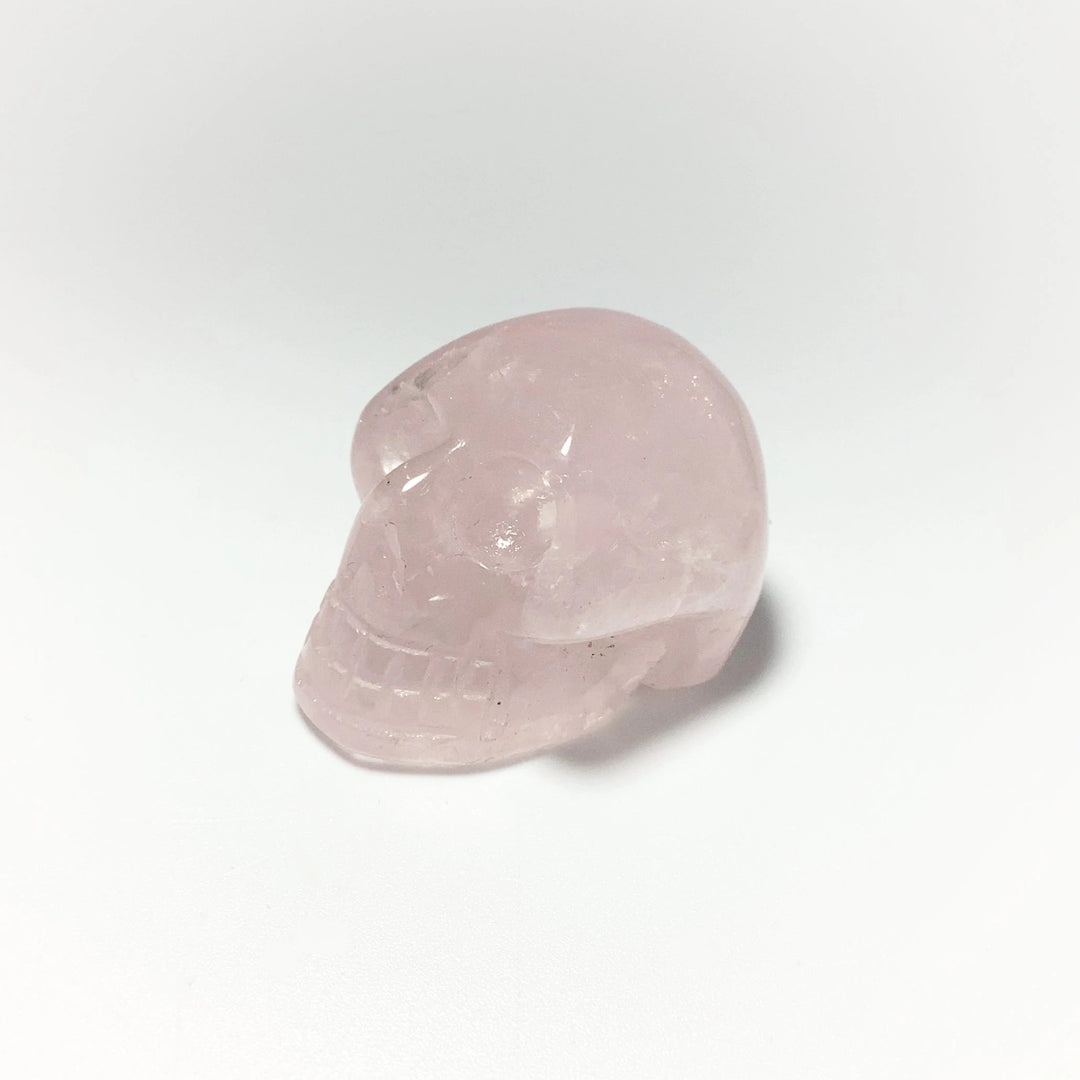 Carved Rose Quartz Skull